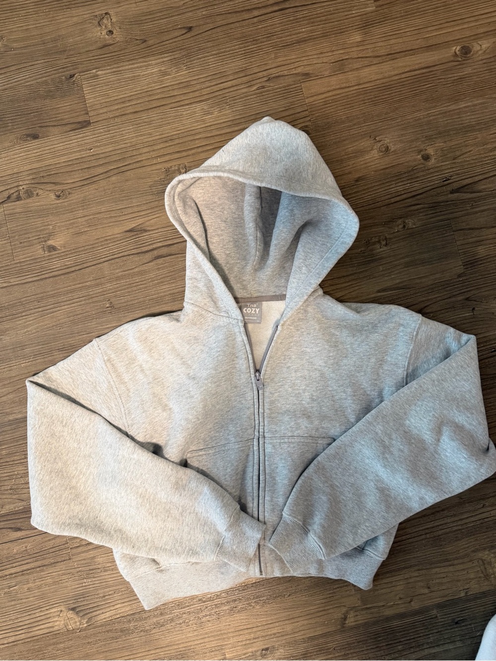 Aritzia Light Gray Hooded Zip Up Jacket